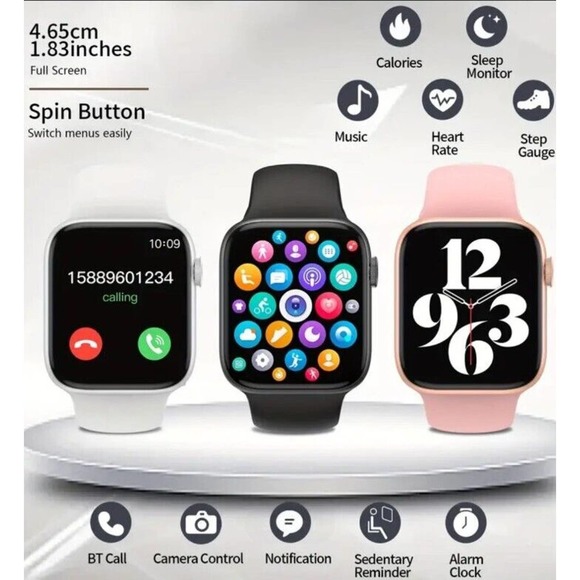 Smart Watch w/ Call Info Calories, Heart Rate, BP Monitor, Sleep, Fitness WHITE! main image 4